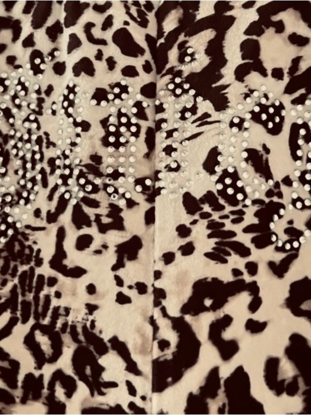 Juicy Couture Leopard Print Rhinestone short pants – Black and Cream